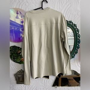 Two Everlane football tees - black and tan